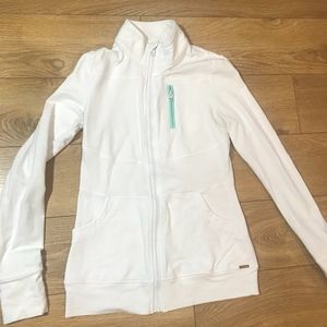 white athletis zip up jacket
